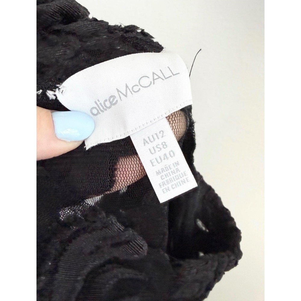 Alice McCall Entitled Top Black Sheer Lace High Neck Long Sleeve Size US 8 - Picture 5 of 7